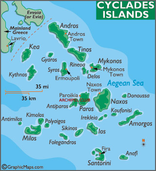Sailing in the Cyclades islands